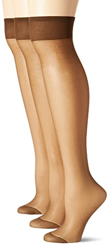 Berkshire Womens 3-pack Queen Size All Day Sheer Knee High With Reinforced Toe