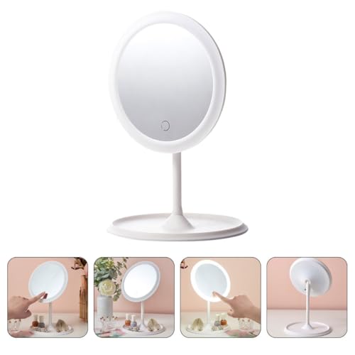 Espejo de maquillaje LED portátil ABOOFAN con luz ajustable miniatura 7