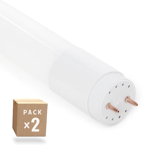 Pack 2 Tubo LED T8 18W 2.880Lm 6000ºK Vidrio 120Cm Conexión 2 Extremos 40.000H | Greenice