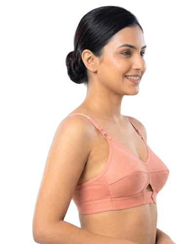 Image of Brida Sajini Women's Cotton Round Stitch Bra | Full Coverage | Single Layered | Non-Padded | Wireless | Saree Bra for Heavy Bust | Daily Use | Combo