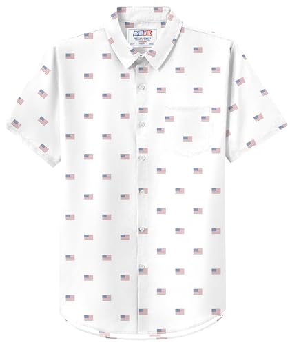 Arvilhill Mens Patriotic Shirts American Flag Cotton Vacation Holiday Outfit