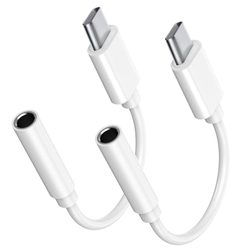 Cirafon - USB C Headphone Adapter iPhone 17 Dongle Type C to 3.5mm Jack Audio Adapter iPhone 16 USBC to Aux Adapter Compatible with iPhone 15, MacBook Pro/Air, Chromebook, Galaxy 2 Pack