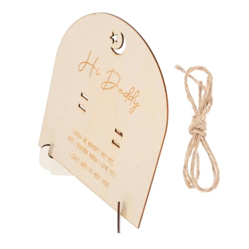 Ciieeo Pregnancy Test Keepsake Plaque with Stand 15x17.5cm Baby Announcement Board Wooden Plaque Stand for Expecting Parents Present