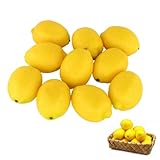 JOYOLA 10 Stück Künstliche Gelbe Zitrone, Künstliche Zitronen Deko, Realistische Fake Obst Zitronen, Gefälschte Frucht Zitronendeko für Tischdekoration Foto-Requisiten