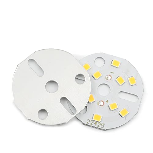 Othmro Chip LED da 5 W, diametro 32 mm, 2835 SMD LED, lampadina in alluminio 15-17 V, bianco caldo 3000 K, 120 lm, 5 pezzi
