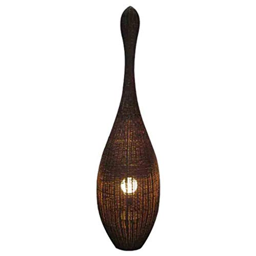 Lampadaire en rotin fait main rétro, lampe de table, lumière créative debout simple salon chambre salle à manger étage Uplighter, lampe de chevet-1m