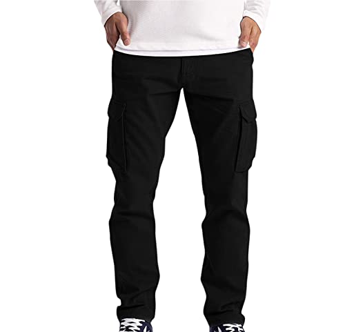 Mens Cargo Pants Relaxed Fit Stretch Straight Leg Cargo Jeans Plus Size Lightweight Casual Hiking Pants with Pockets