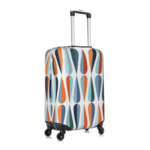 Mid Century Modern With Drop Shapes Printed Luggage Cover Elastic, Washable, Universal Fit 18-32 Inch Travel Suitcase Cover Easy To Identify3
