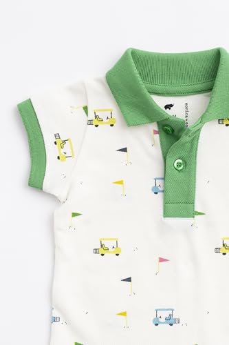 Image of monica + andy Short Sleeve Polo & Short Set, 100% Organic Clothes for Boys, Sizes for Kids, Toddler & Baby