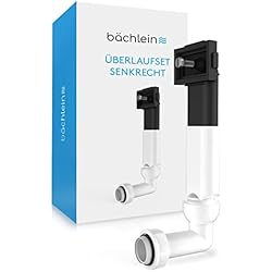 Rebosadero Fregadero Bächlein Rebosadero para el fregadero de la cocina con conexión vertical (juego de rebosadero – desagüe del fregadero), juego completo para conectar el rebosadero con altura individual.