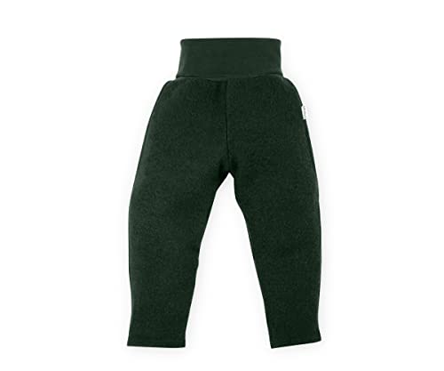Ehrenkind® Walkhose aus Bio-Wolle & Bio-Baumwolle mit Bund | Baby Hose | Wollwalk Hose | Standard 100 by Oeko-TEX | Waldgrün 98/104