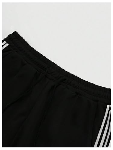 GORGLITTER Men's Stripe Barrel Pants Y2k Wide Leg Workout Sweatpants Baggy Casual Athletic Trousers Streetwear3