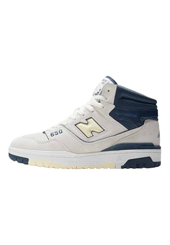 New Balance Men's 650 Sneaker, Sea Salt/Navy/Dawn Glow, Size 9