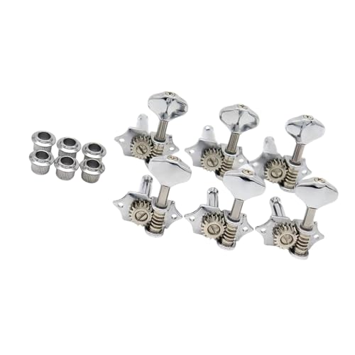 Chevilles de réglage de guitare vintage 6L argent avec bouton d'accordage pour guitare folk
