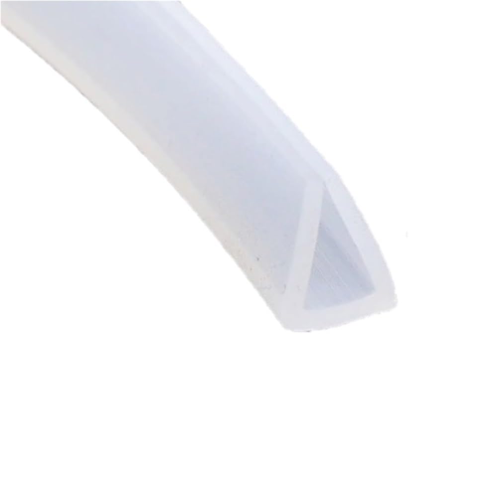 Loacea One Color U-Shaped Seal Strip 1Pc U Channel Silicone Rubber Shower Door Glass Sealing Strip, Edge Trim Glazing Weatherstrip Guard(8Mm*10Mm*5Meters)