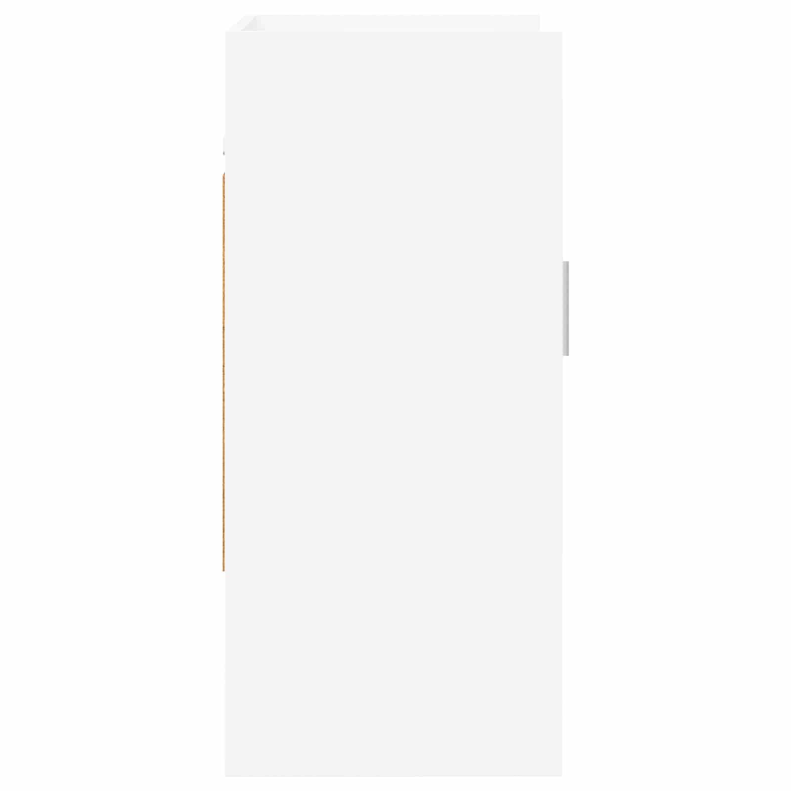 Wandregal Hängeschrank Weiß 80x36x80 cm Holzwerkstoff Wandmontage | Moderner Oberschrank mit Türen und Stangengriffen für Wohnzimmer Esszimmer Flur