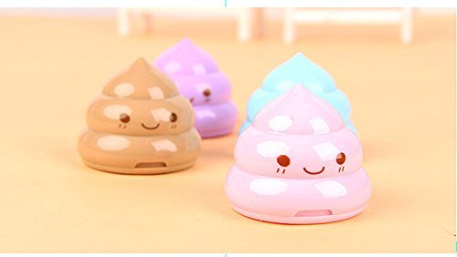GODHL 1PCS Creatif Taille-crayons 2 trous motif de Caca-Couleur aleatoire
