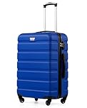 COOLIFE 28 Inch Large Suitcase for Checked Luggage, Business Trip, ABS+PC, Lightweight Hard Shell Luggage with 360°Rubber Spinner Wheels, YKK Zipper, Telescopic Handle, TSA Lock, Navy Blue