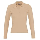SOLS Polo Maniche Lunghe 100% Cotone - Donna (M) (Sabbia)