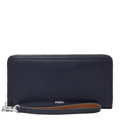 Image of Fossil Women's Logan Leather RFID-Blocking Zip Around Clutch Wallet with Wristlet Strap for Women