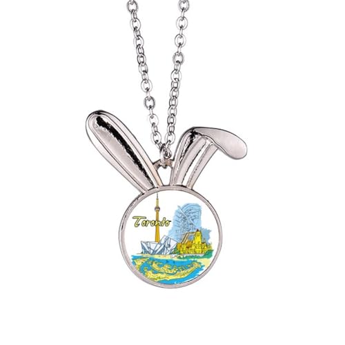 Collier avec pendentif lapin et motif Toronto pour emporter vos souvenirs de voyage