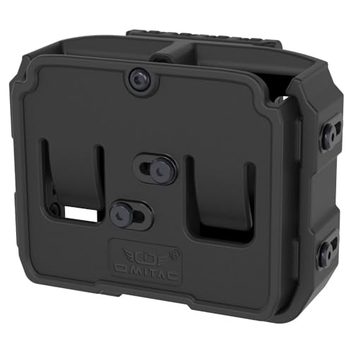 Porta caricatori universale doppio per caricatori da 9 mm, 10 mm, calibro .357, .40, .45 calibro doppio e singolo, clip da cintura a sgancio rapido in polimero | ritenzione regolabile | ambidestro