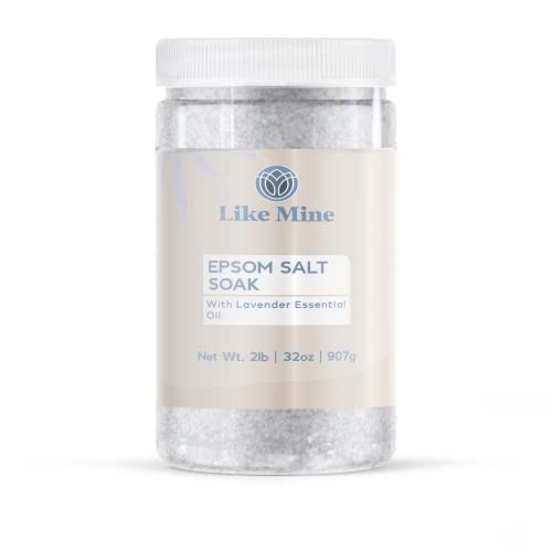Like Mine Epsom Salt Soak With Lavender Essential Oil, 2Lb, Bath & Foot Soak, Magnesium Sulfate Blend #TOP2