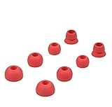 Replacement Silicone Ear Tips Earbuds Buds Set Compatible with Beats Powerbeats2 3 Wireless by dre Headphones Earphones, 4 Pairs (Red)