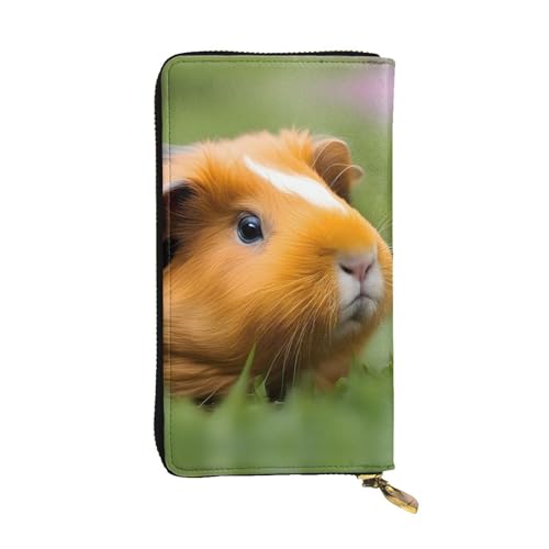 Cute Guinea Pigs Prints Leather Long Clutch Wallet for Fashionable Girls and Women - Durable, Stylish, and Functional, Black, One Size - Main Image