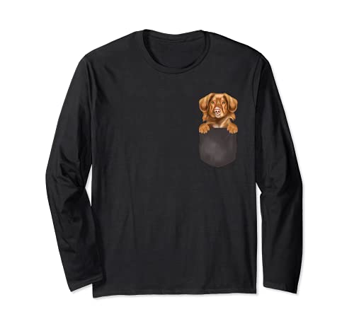Dog In Pocket Funny Dog Lover Duck Tolling Retrievers Long Sleeve T-Shirt, Black