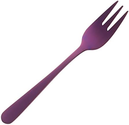 Forks 6pcs Tea Fork Set 18/8 Stainless Steel Fruit Fork Set Rainbow Dessert Fork for Cake Snack Gold Small Salad Fork dinnerware Set (Color : F) (F)