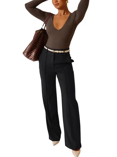 NIMIN High Waisted Work Pants for Women Wide Leg Dressy Pants Business Casual Trousers 2025 Summer Slacks with Pockets4