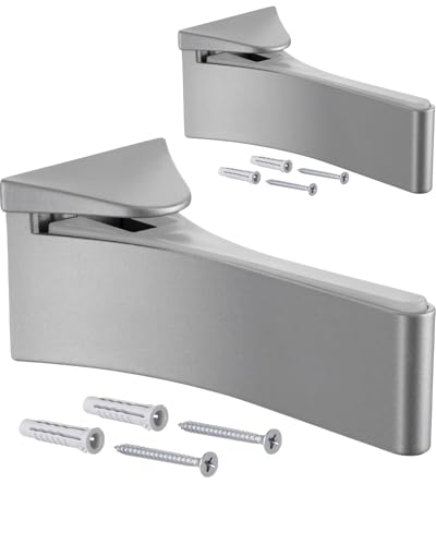 Soporte de estantería Gedotec metálico de diseño premium en acabado plata anodizado 2