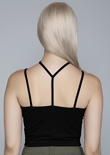 Image of A1687 Women's Basic Solid Square Belt Neck Stylish Crop Top for Women