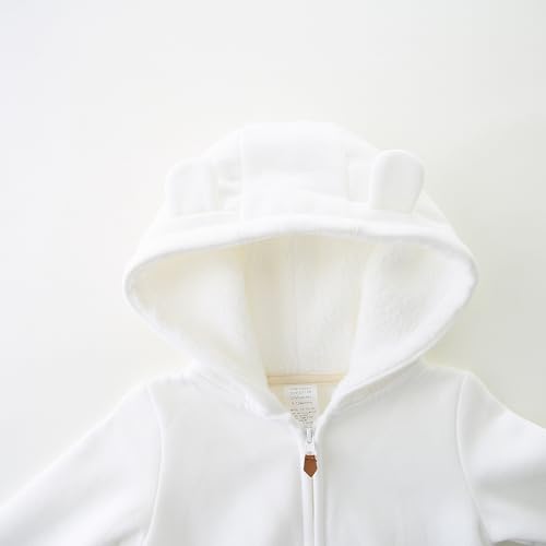 Hikido Baby Boys' Hoodies Activewear Zipper Long Sleeve Coat Play Wear Festival Christmas Photography For 6-9M White Jacket thumb #2