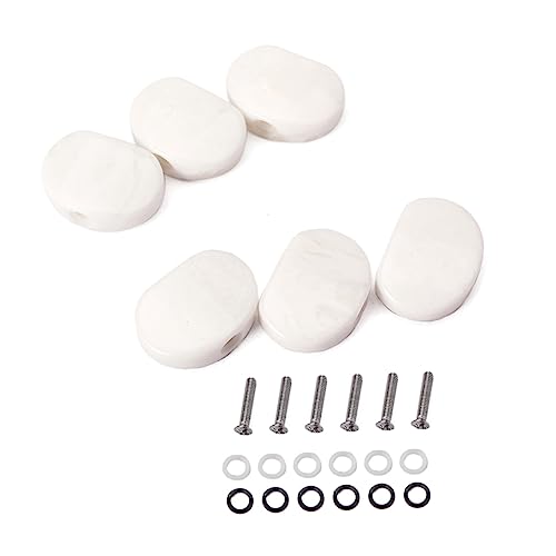 FUNOMOCYA 6Pcs Vintage Guitar Tuning Pegs Set Acrylic Button Machine Heads for Electric Guitar Replacement Durable Keys for Acoustic Guitar Tuning