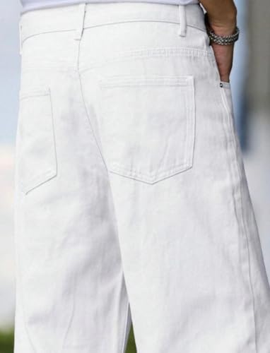 CABRRR Men's White Wide Leg Jeans - Image 4