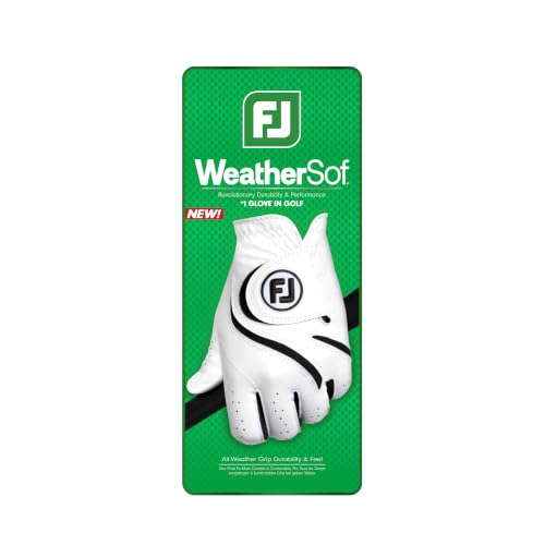Image of FootJoy Women's WeatherSof Pairs Golf Glove, White, Large, Worn on Both Hands
