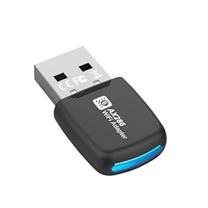 USB WiFi 6 Adapter with Led Light, AX286 WiFi 6 Receive with 2.4GHz, WiFi 300m External Network Card Supports Windows 7/10/11 Free Drive Desktop Laptop
