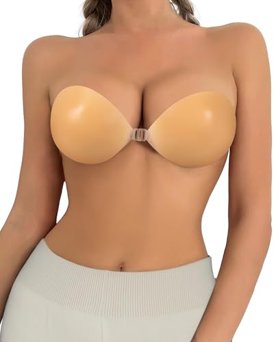 Sticky Bra Push Up, Adhesive Bras,Backless Silicone Bra for Women with Nipple Covers4