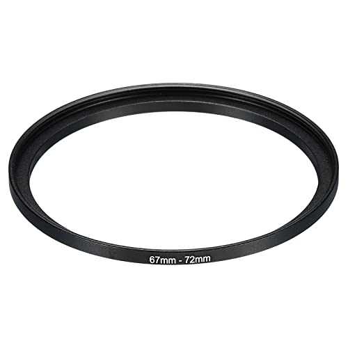 PATIKIL 67mm-72mm Metal Step Up Ring, Camera Lens Filter Adapter Ring Aluminum Filter Adapter Ring for Camera Lenses Hood Black