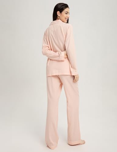 Image of Womens Muslin Pajama Set 100% Cotton Double Gauze Linen Like | Breathable Soft Comfort Button Up Loungewear Sleepwear PJ Set