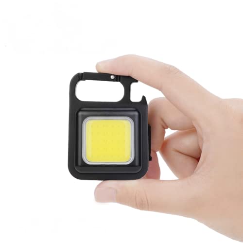 Mini lampe torche COB multifonction, porte-clés d'urgence, lampe de poche LED portable, lampe de travail rechargeable par USB pour camping, randonnée et chantier de construction Cover