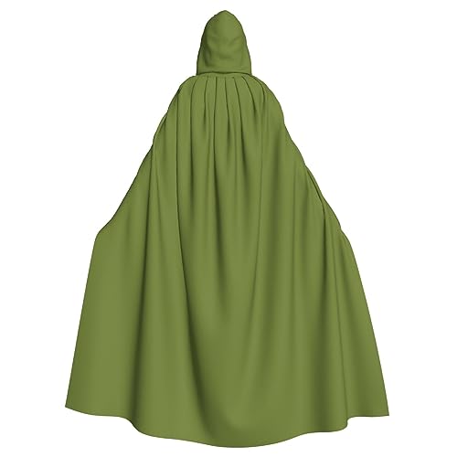 POEZJZW Disfraz de túnica con capucha de color verde oscuro sólido para hombres y mujeres, disfraz de Navidad, disfraz de cosplay