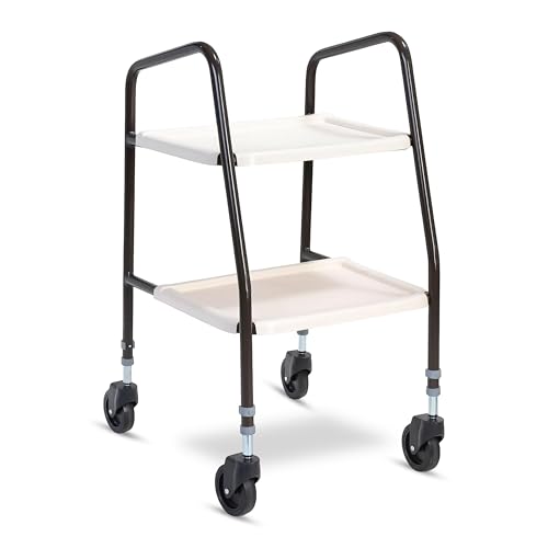 Millercare Mobility Trolley - Sturdy Walking Frame with Tray & Wheels for Easy Transport - Assembled & Ready to Use - Versatile Carrying Solution for Home or Outdoors | Brown & Cream