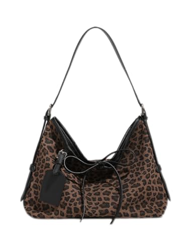 Leopard Print Hobo Bags For Women, Leopard Print Knitted Shoulder Bag,Slouchy Shoulder Purse, Ladies Large Hobo Purse, Women Traveling Bag,Women's Tote Handbags,cheetah print purse