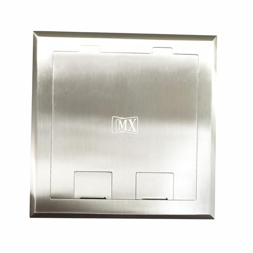 Image of MX 15-Module Floor Pop-Up Box - Stainless Steel Flush Mounting 45 Series Modules, 90 Top Cover, Concrete Floor Installation, Silver