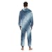 Yuiboo Blue White Tie DyeAdults One Piecing Pajamas for Man Women Funny Hooded Costume