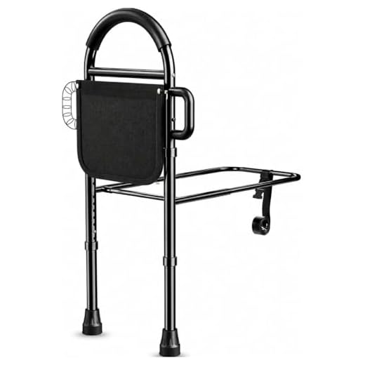 Medical king Bed Assist Rail with Adjustable Heights - Bed Assist bar with Storage Pocket - Bed Rails for Seniors with Hand Assistant bar - Easy to get in or Out of Bed Safely with Floor Support