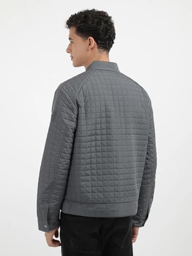 Image of Quilted Regular Fit Polyester Jacket